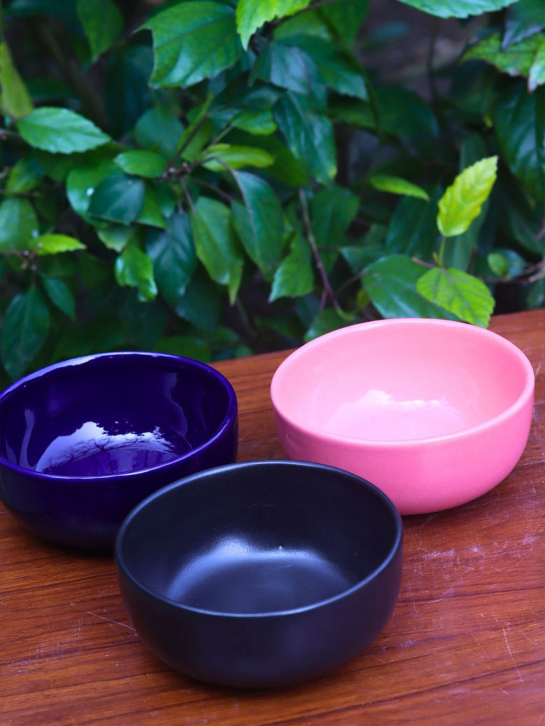 WEAVING HOMES Pink & Blue Set of 3 Snack Serving Bowl Combo