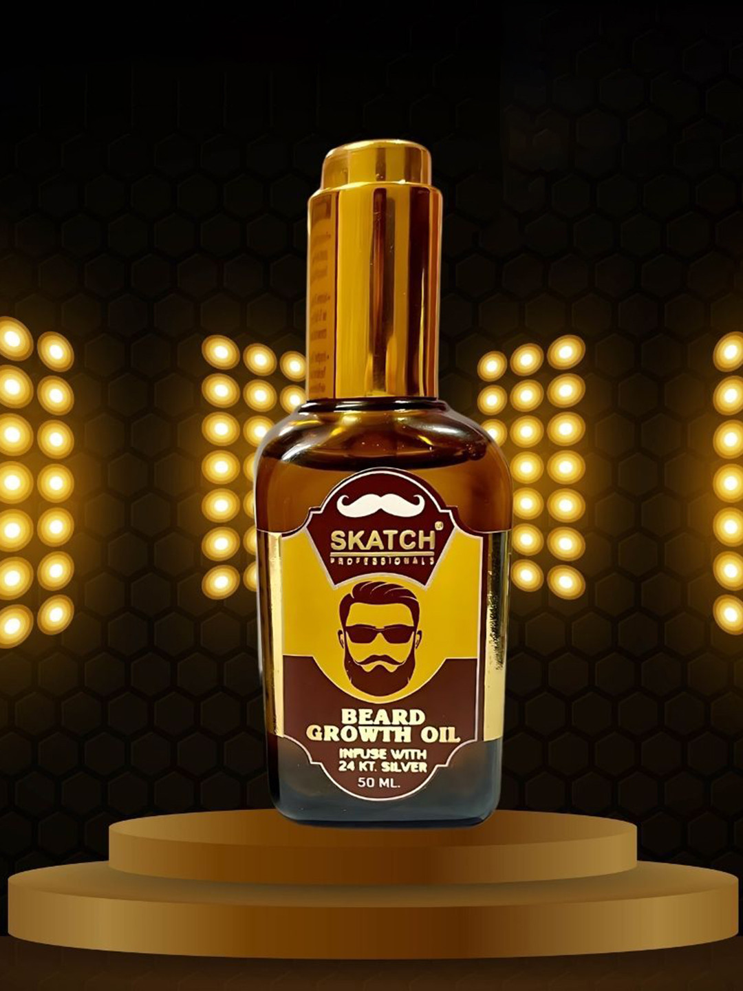 SKATCH PROFESSIONALS Set Of 2 Beard Growth Oil & 24K Gold Serum - 50 ml Each