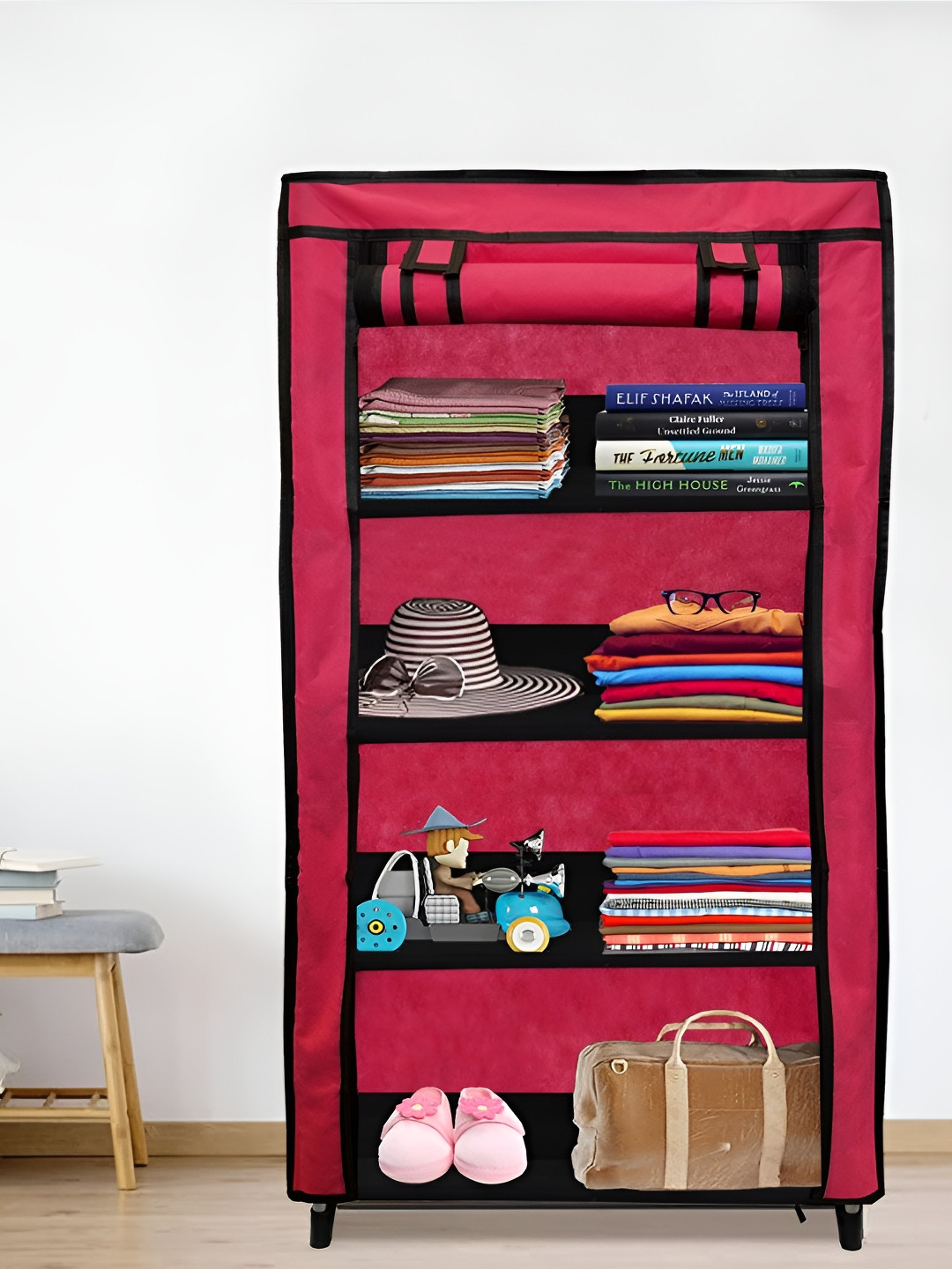 Rmerchants Pink & Black Waterproof 4 Layer Rack