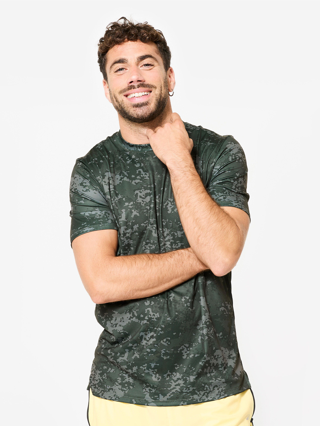 Decathlon DOMYOS - Men Camo Printed Quick Dry Fitness T-Shirt