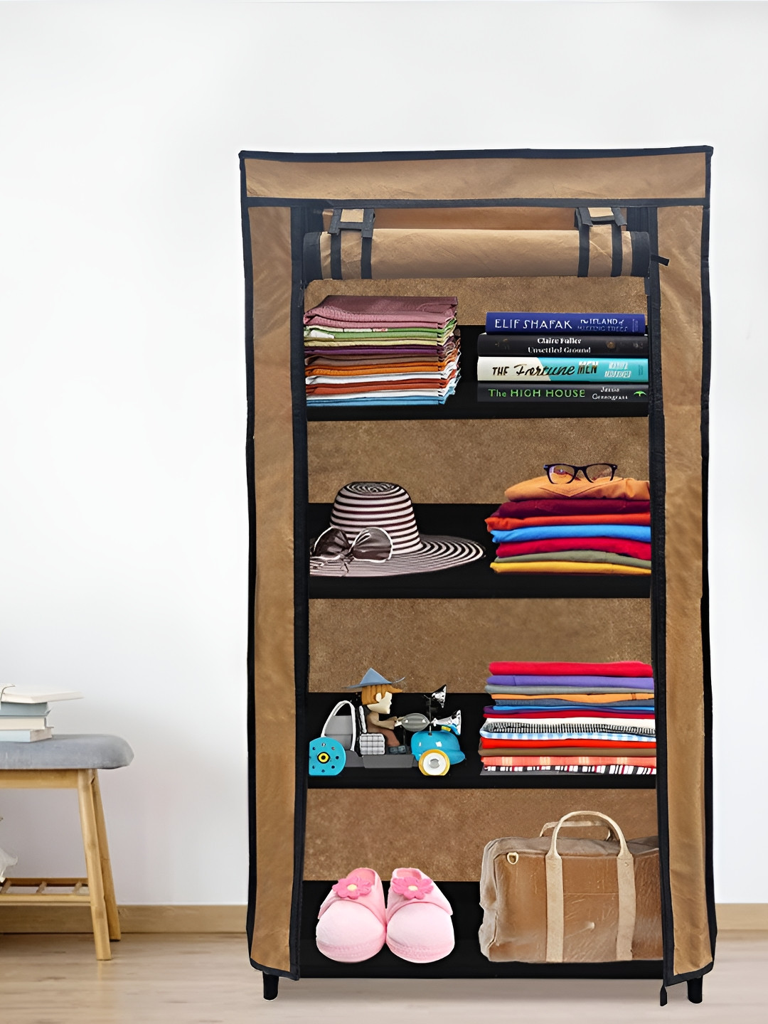 Rmerchants Beige & Black Waterproof 4 Layer Rack