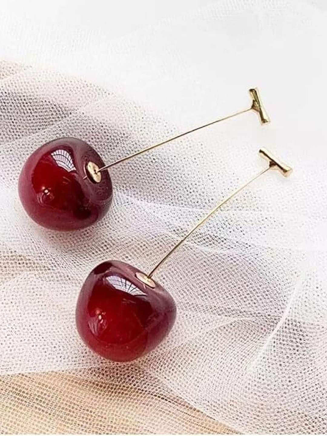 Celestique Korean Gold-Toned Contemporary Shaped Drop Earrings