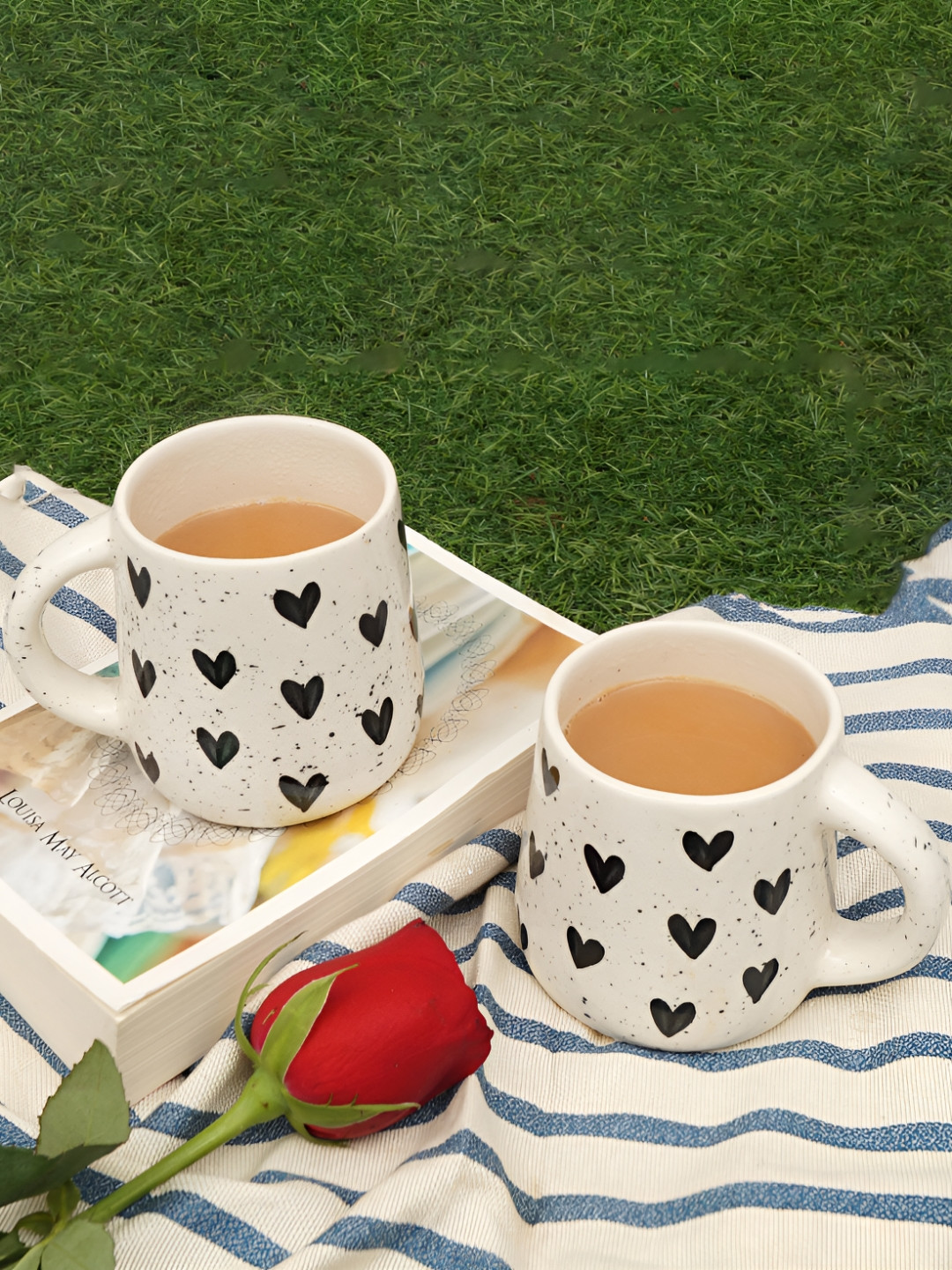 Rare Planet Sorry Theme White Conversational Ceramic Handmade 2 Piece Mugs-350ml