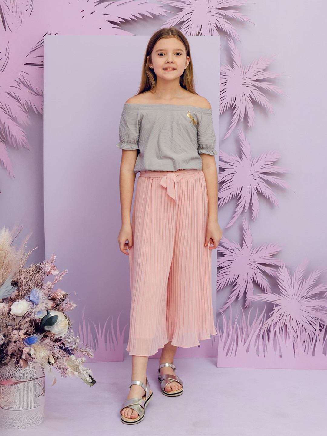 FOREVER FRIDAY Girls Solid Bardot Top