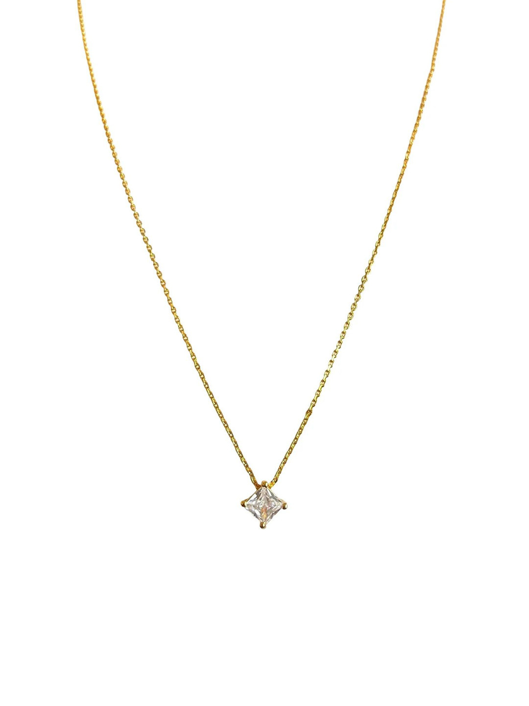 ISHI New York 18K Gold-Plated Princess CZ Necklace