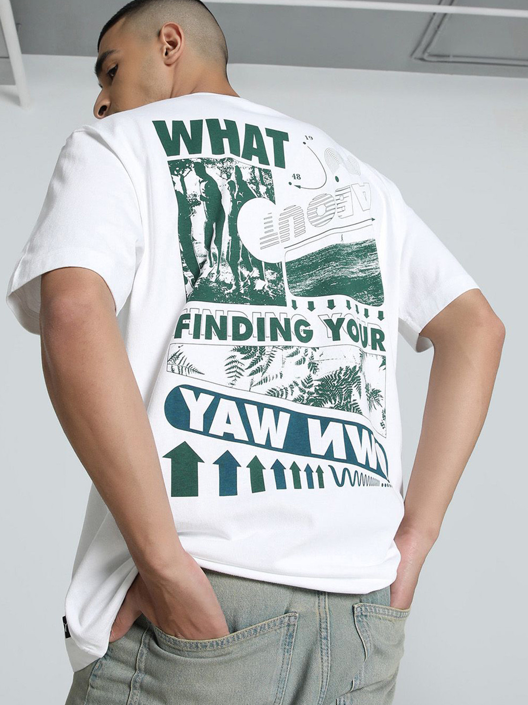 Puma House of Graphics Printed Pure Cotton Relaxed Fit T-Shirt