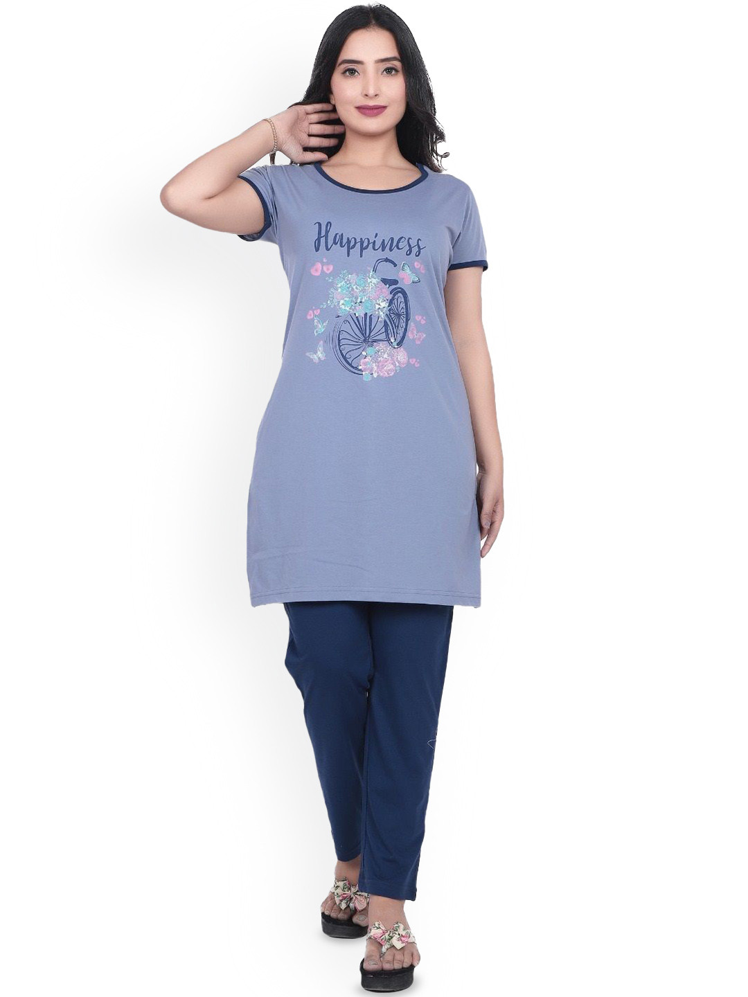 CLINT Women Graphic Printed Night suit