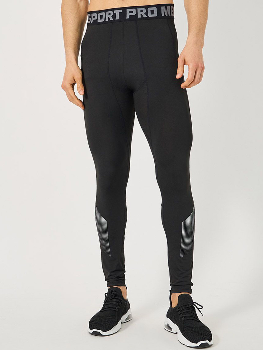 Styli Men Typography Printed Training Compression Pants