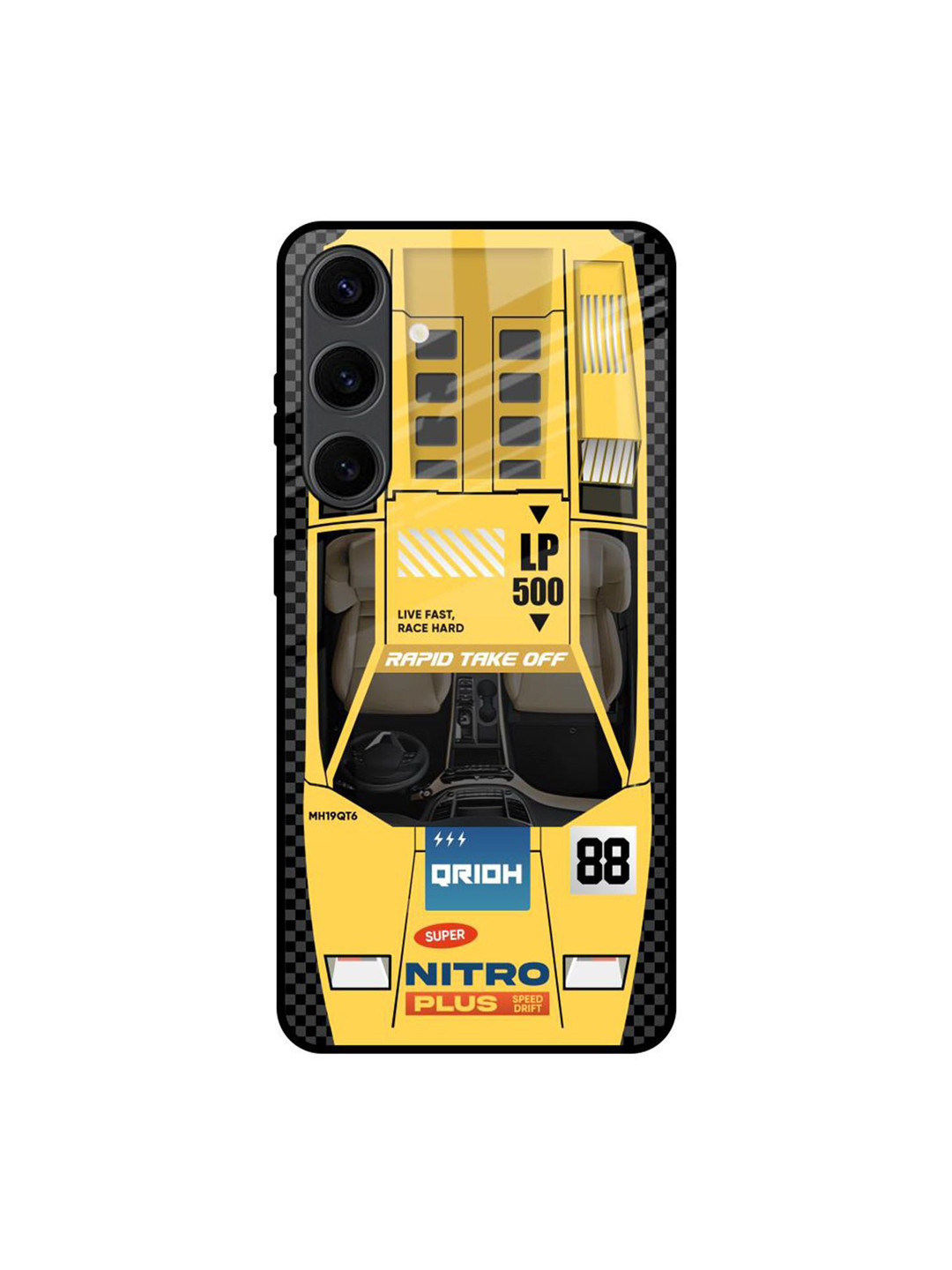 QRIOH Yellow Racing Car Printed Samsung Galaxy S24 Plus Back Case