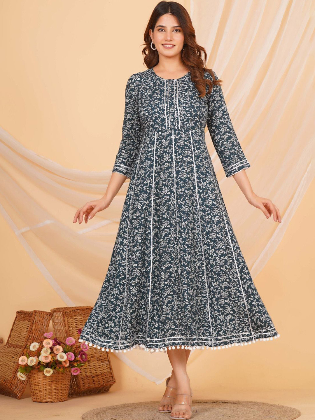 JAGNA Elegant Rayon Gown for Women Flowy & Comfortable