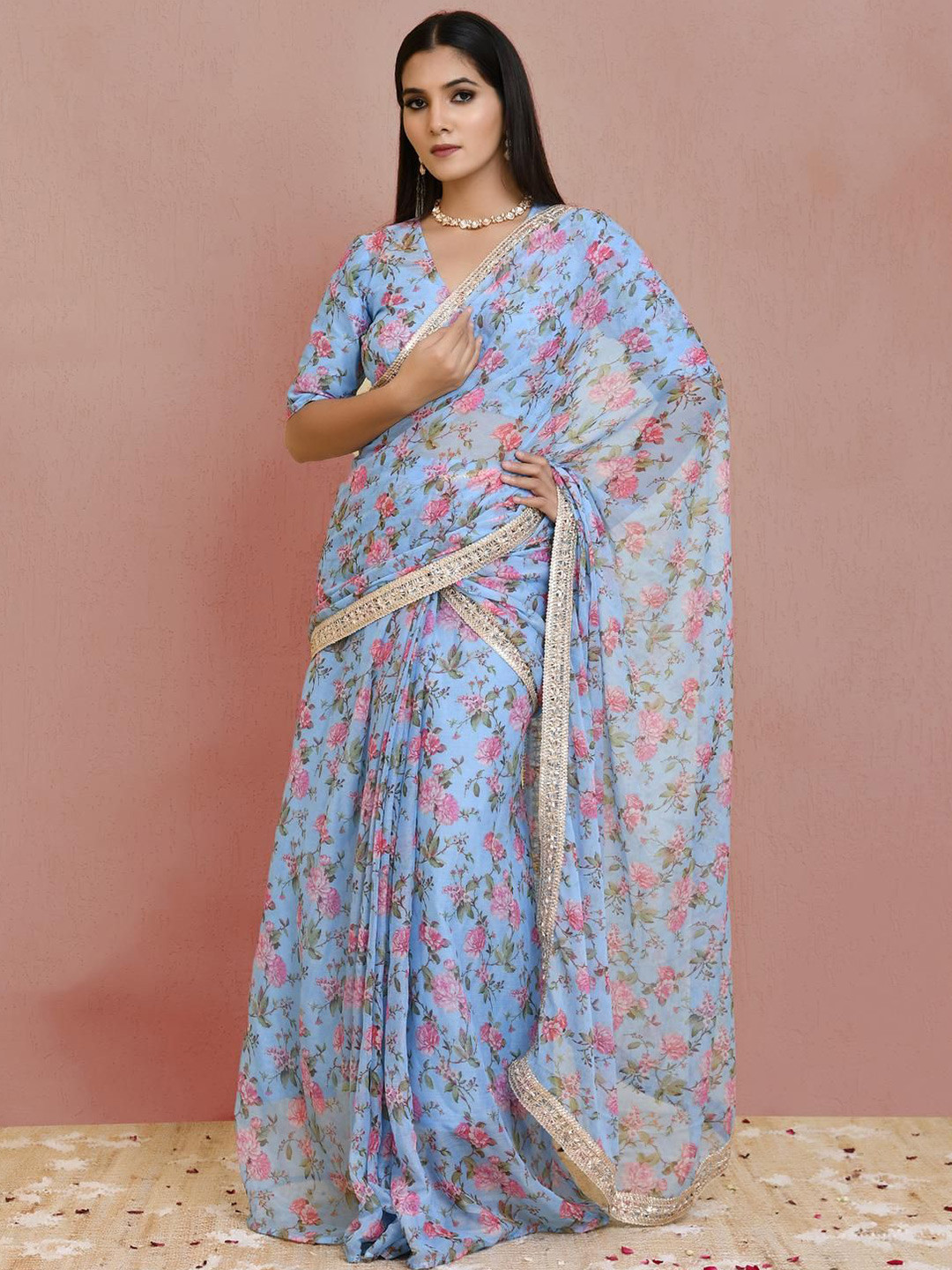 Bannhi by Priyanka Rathore  Floral Printed Saree