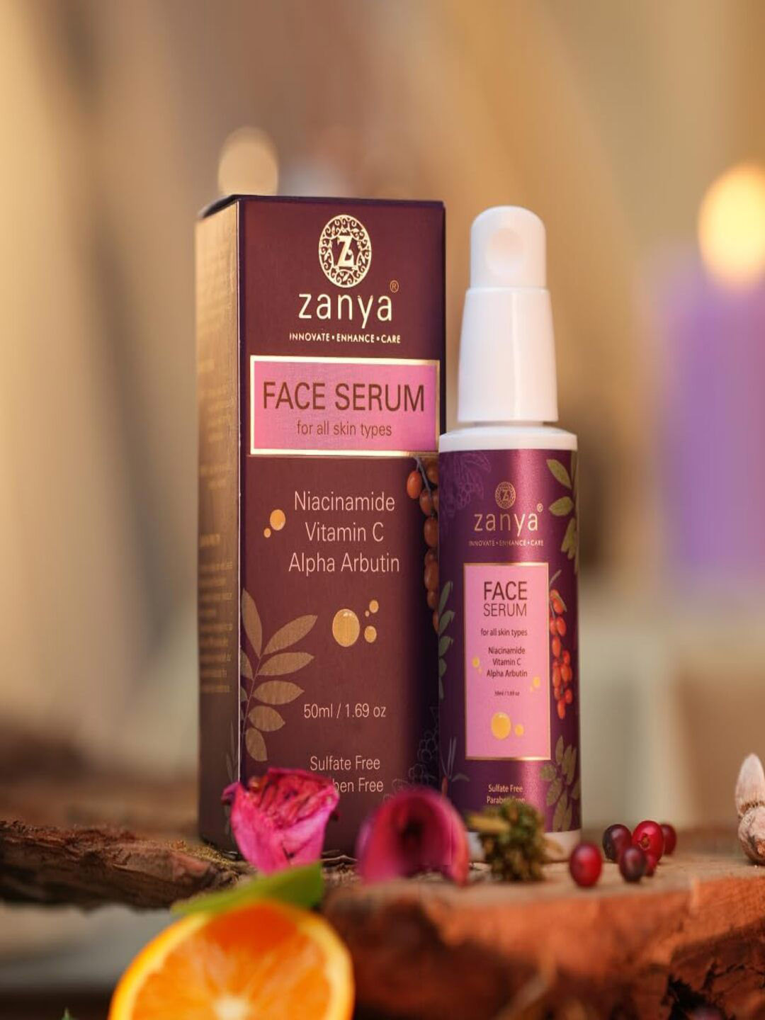 Zanya Vitamin C Face Serum For Uneven Skin Tone With Niacinamide & Alpha Arbutin - 50 ml