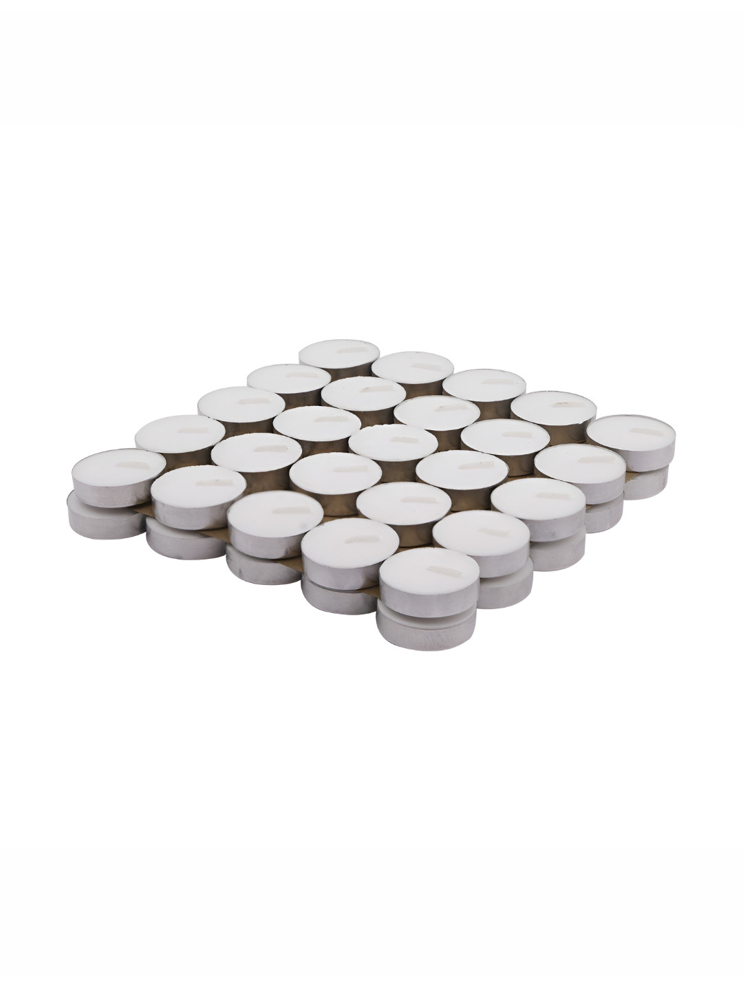 TYOOHAR Paraffin Wax 50Pcs Smokeless 1 Wick Solid Round Regular Tea Light Candles