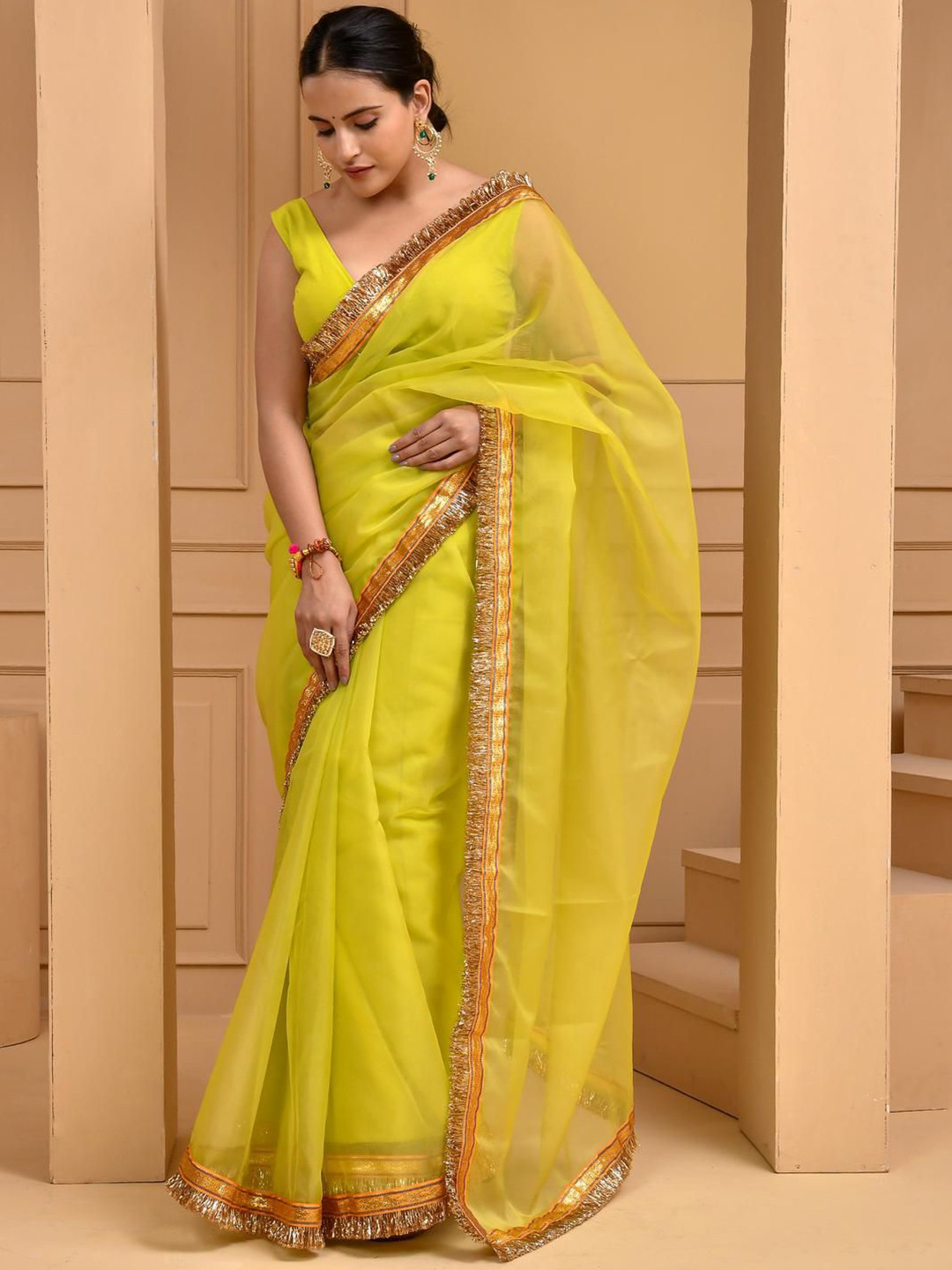 Bannhi by Priyanka Rathore  Patchwork Organza Saree