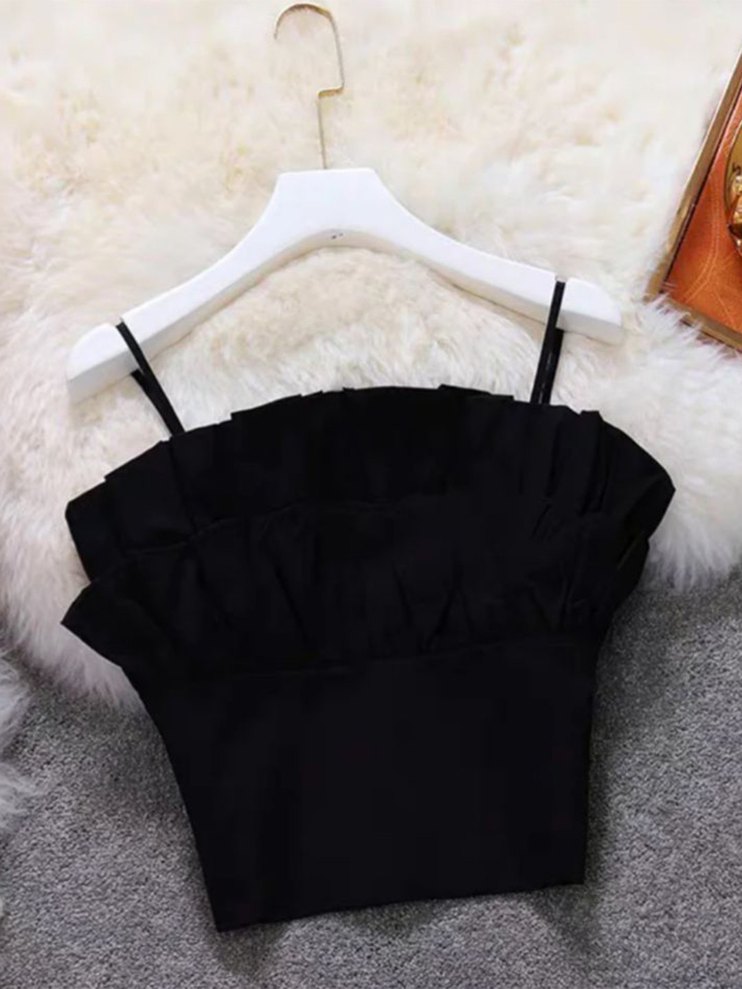 MADE FOR HER LABEL Women Princess Fan Crop Top