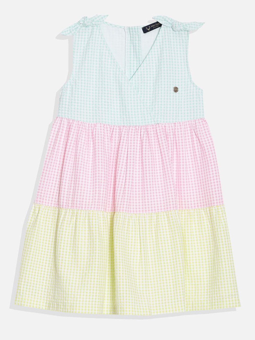 Allen Solly Junior Girls Checked Cotton Fit and Flare Dress
