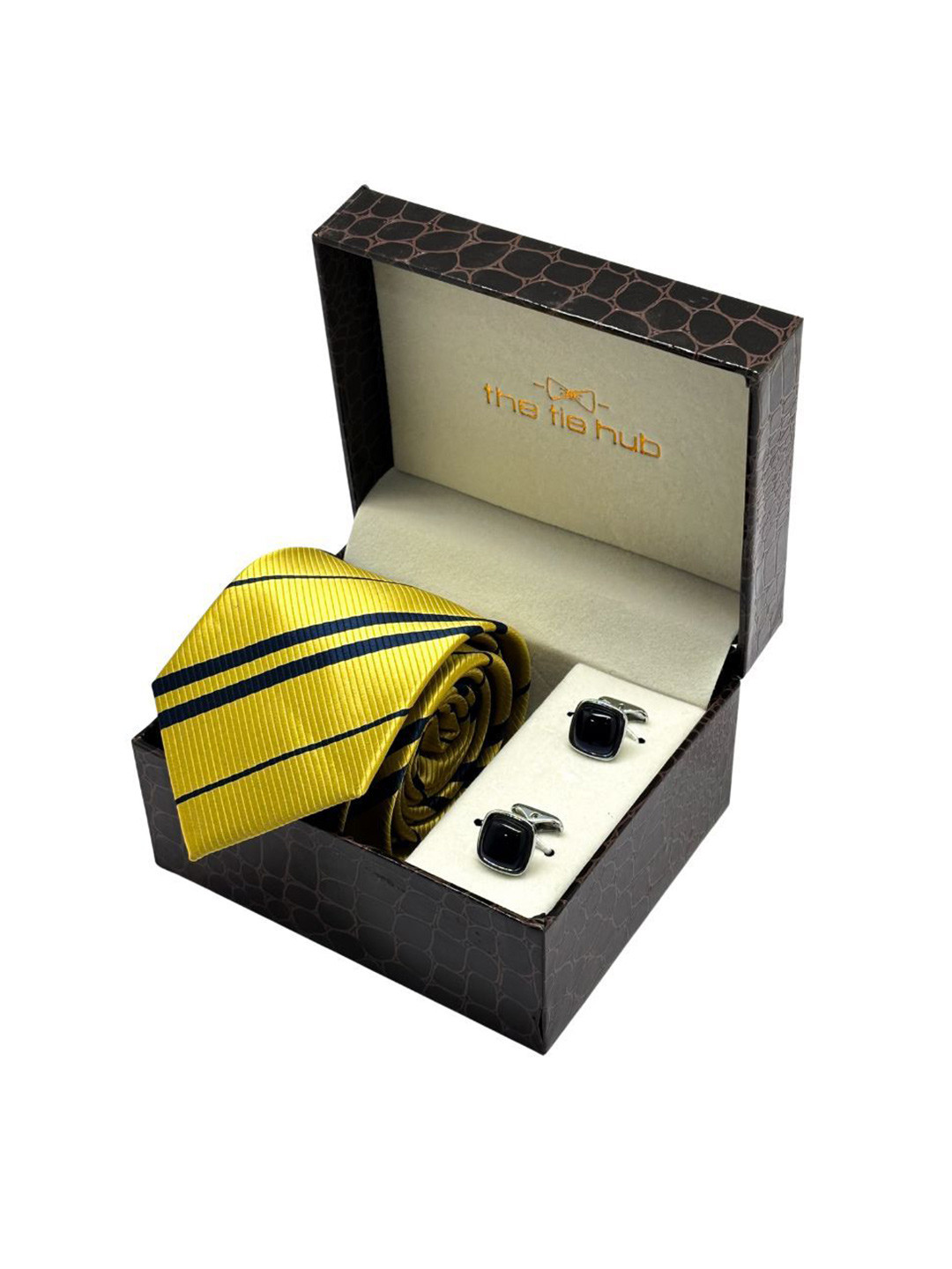 The Tie Hub Men Necktie with Cufflinks Combo Accessory Gift Set