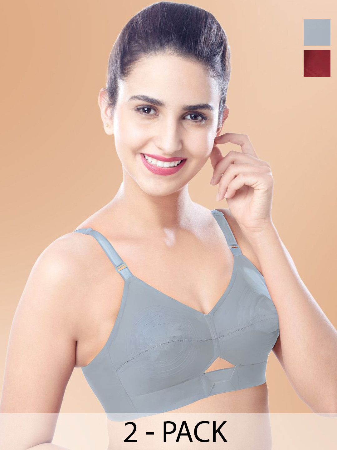 BRIDA LADIES INNERWEAR Pack Of 2 Full Coverage Cotton Minimizer Bra