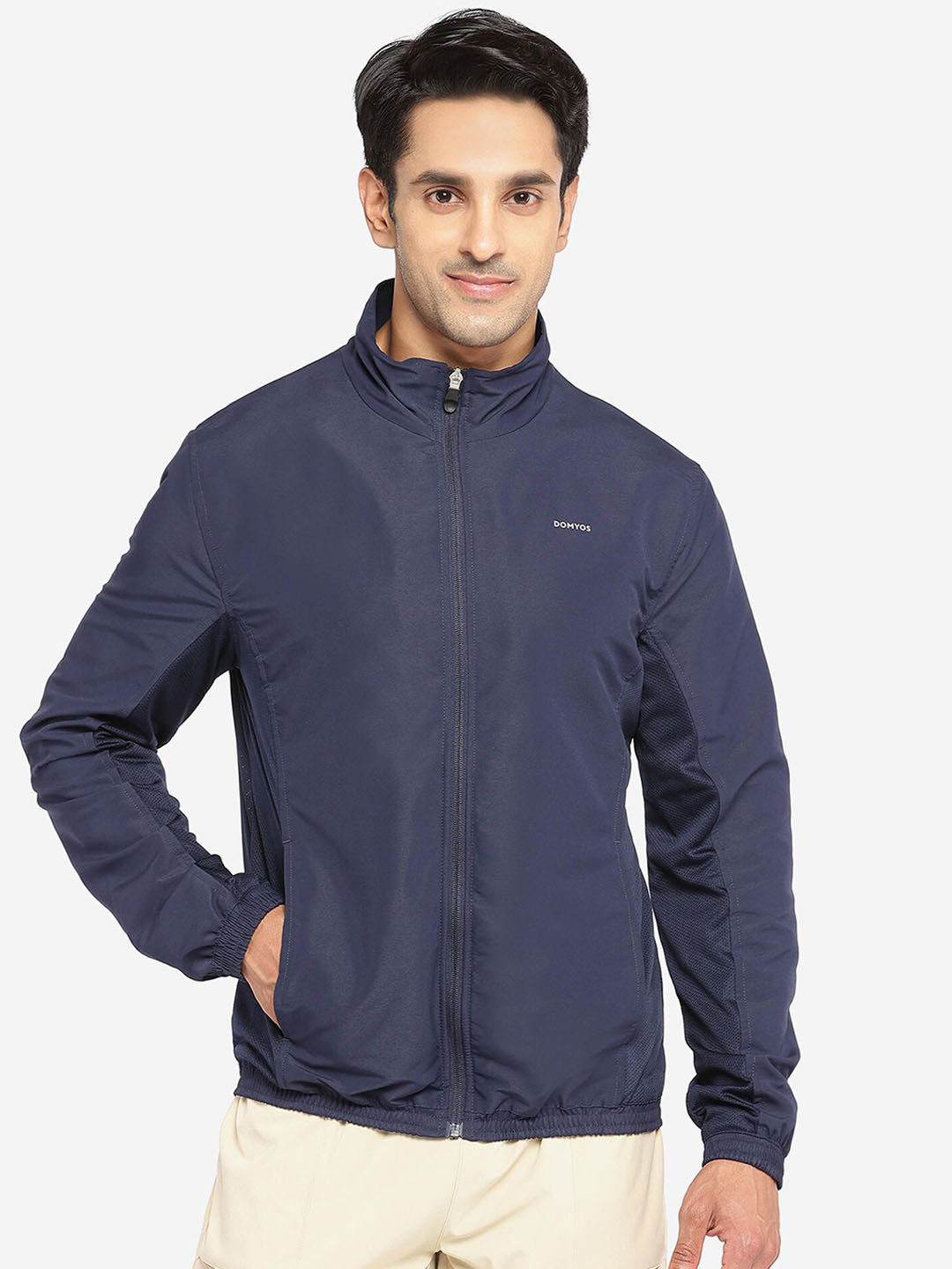 Decathlon DOMYOS - Men Navy Blue Quick Dry Front Open Zipped Jacket