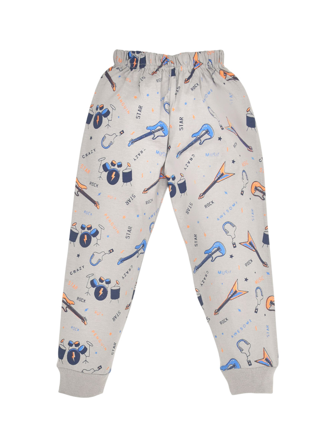 BAESD Kids Guitar Printed Cotton Mid-Rise Joggers