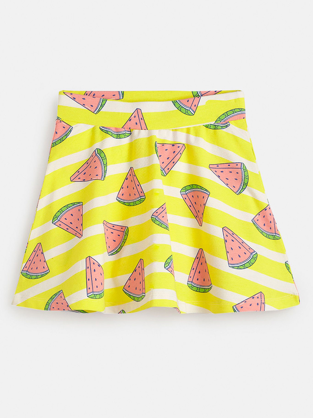 You Got Plan B Girls Printed Pure Cotton Above Knee Skater Skirt With Inner Shorts