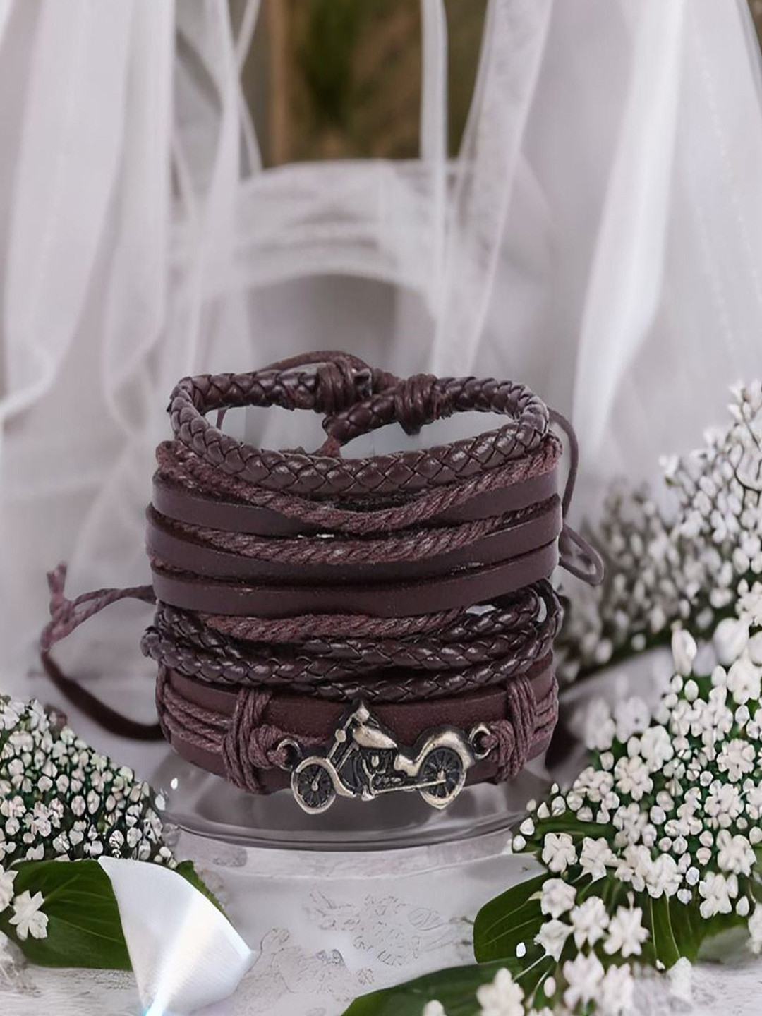 The Roadster Lifestyle Co. Set Of 4 Men Wrist Band Bracelets