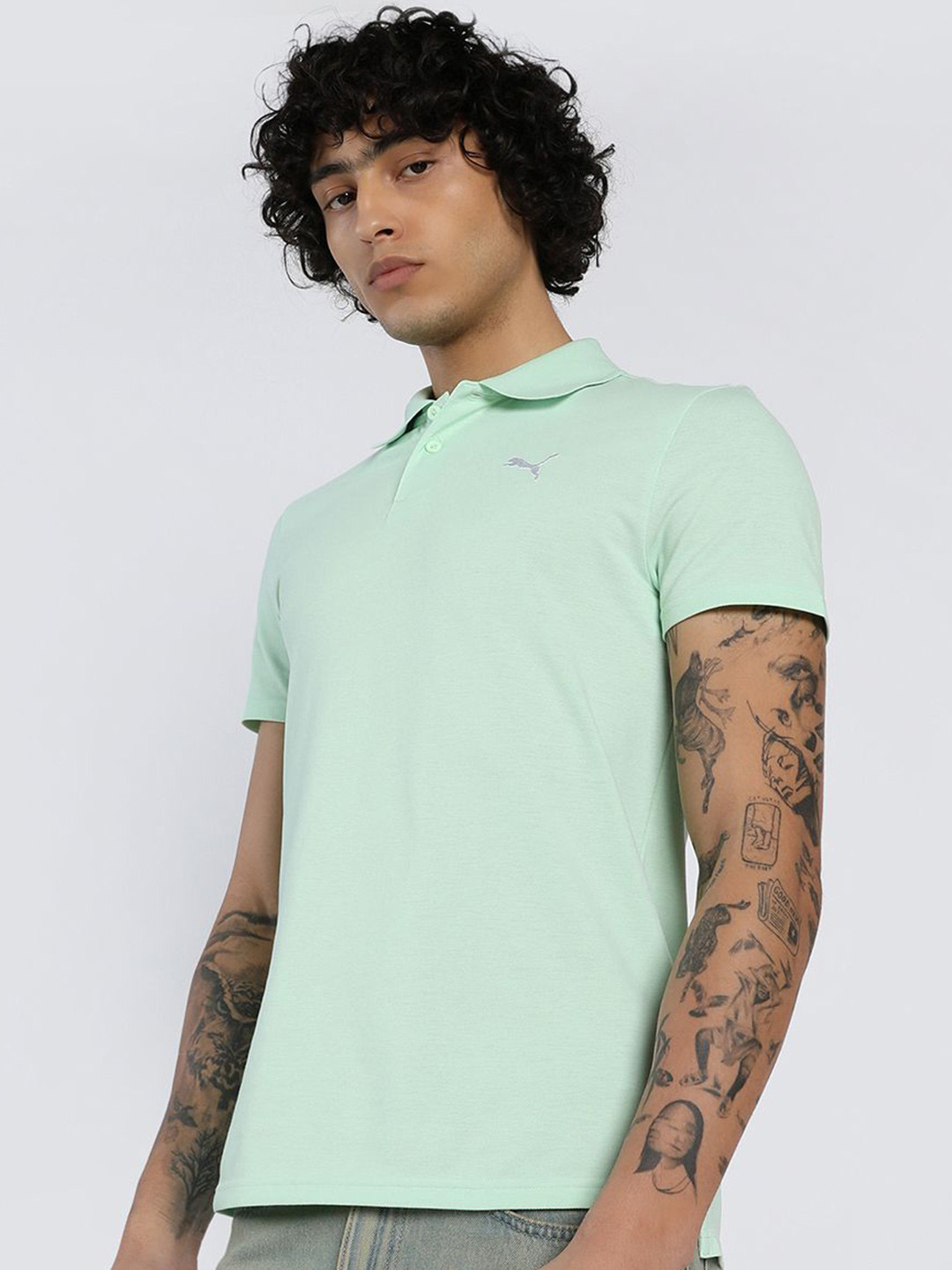 Puma Logo Pure Cotton Slim Fit Short Sleeve T-Shirt
