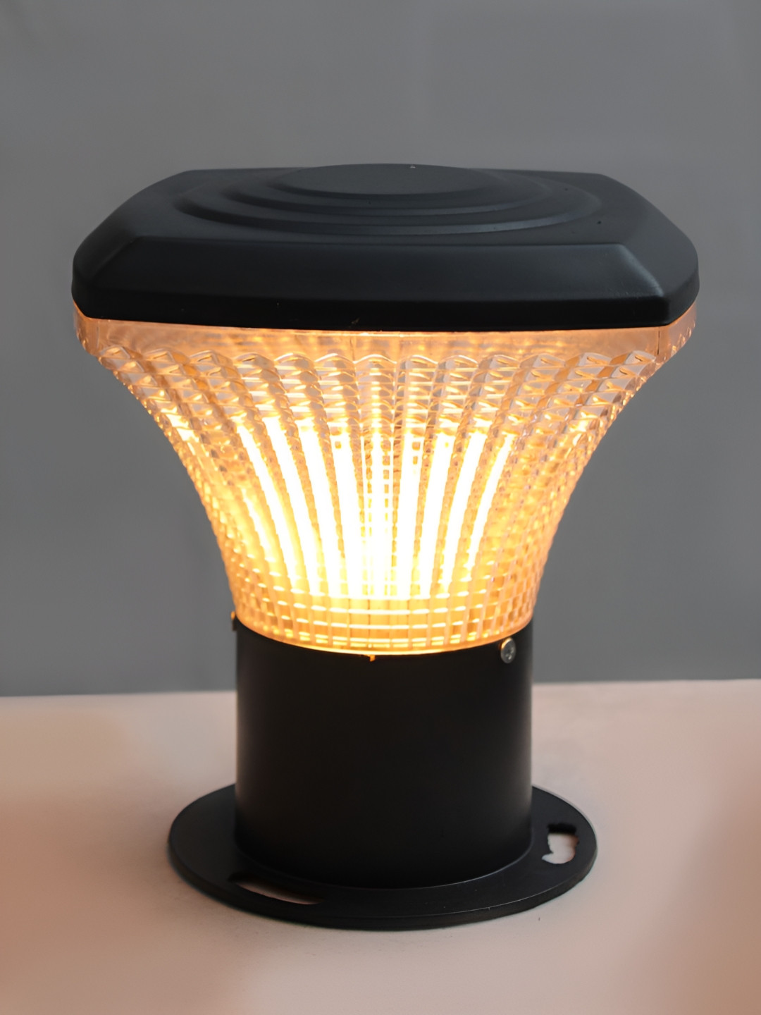 SHREE KALA HOME DECOR Black & Transparent Metal Wall Lamp