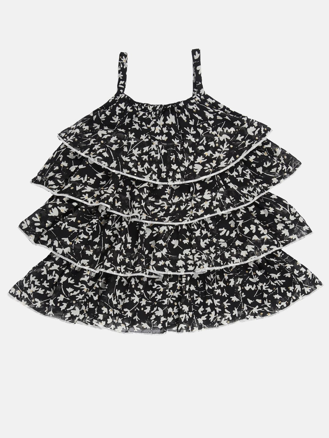 YOUNG BIRDS Girls Floral Printed A-Line Knee Length Dress