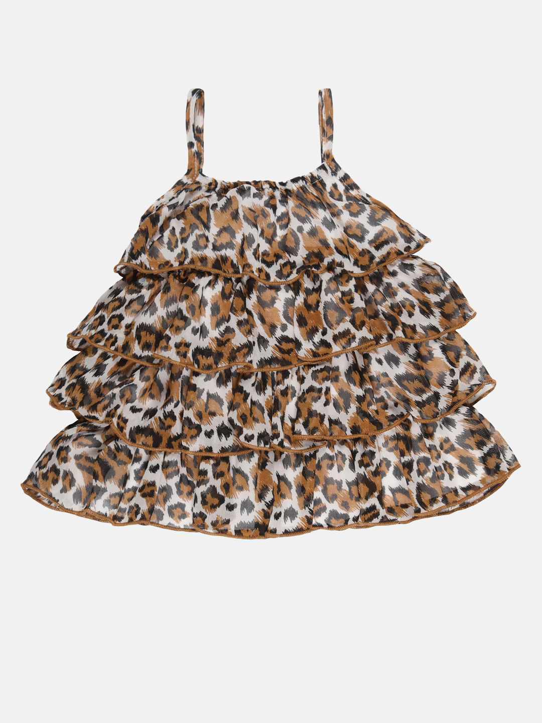 YOUNG BIRDS Girls Animal Printed Layered A-Line Dress