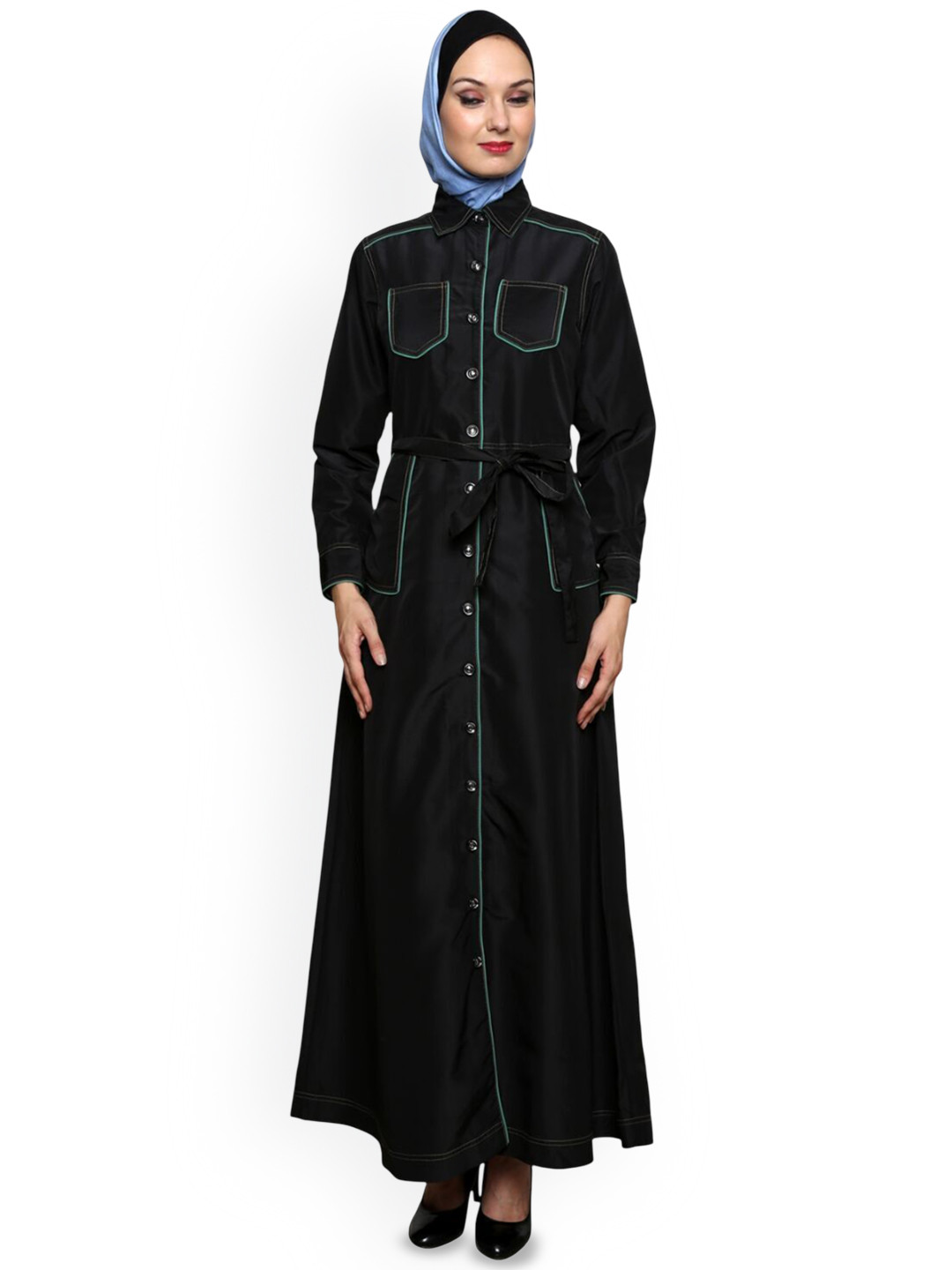 MOMIN LIBAS Button-Detailed Abaya Burqa