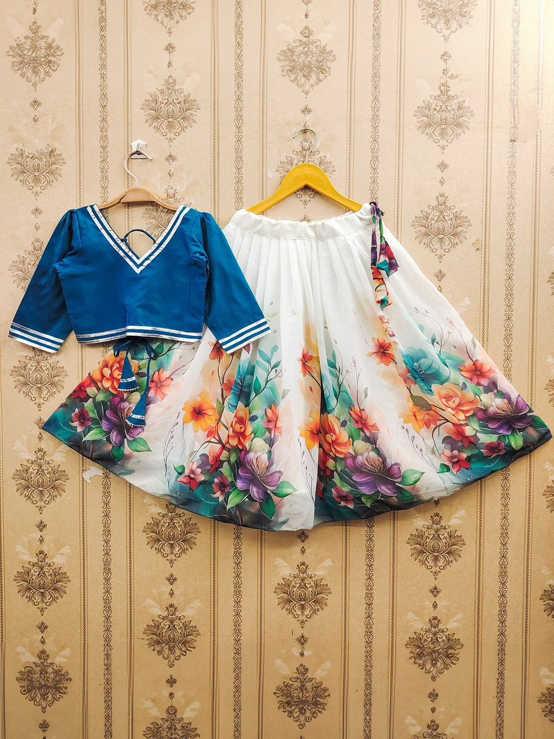 BAESD Girls Devaki Embellished Gotta Patti Ready to Wear Lehenga & Blouse With Dupatta