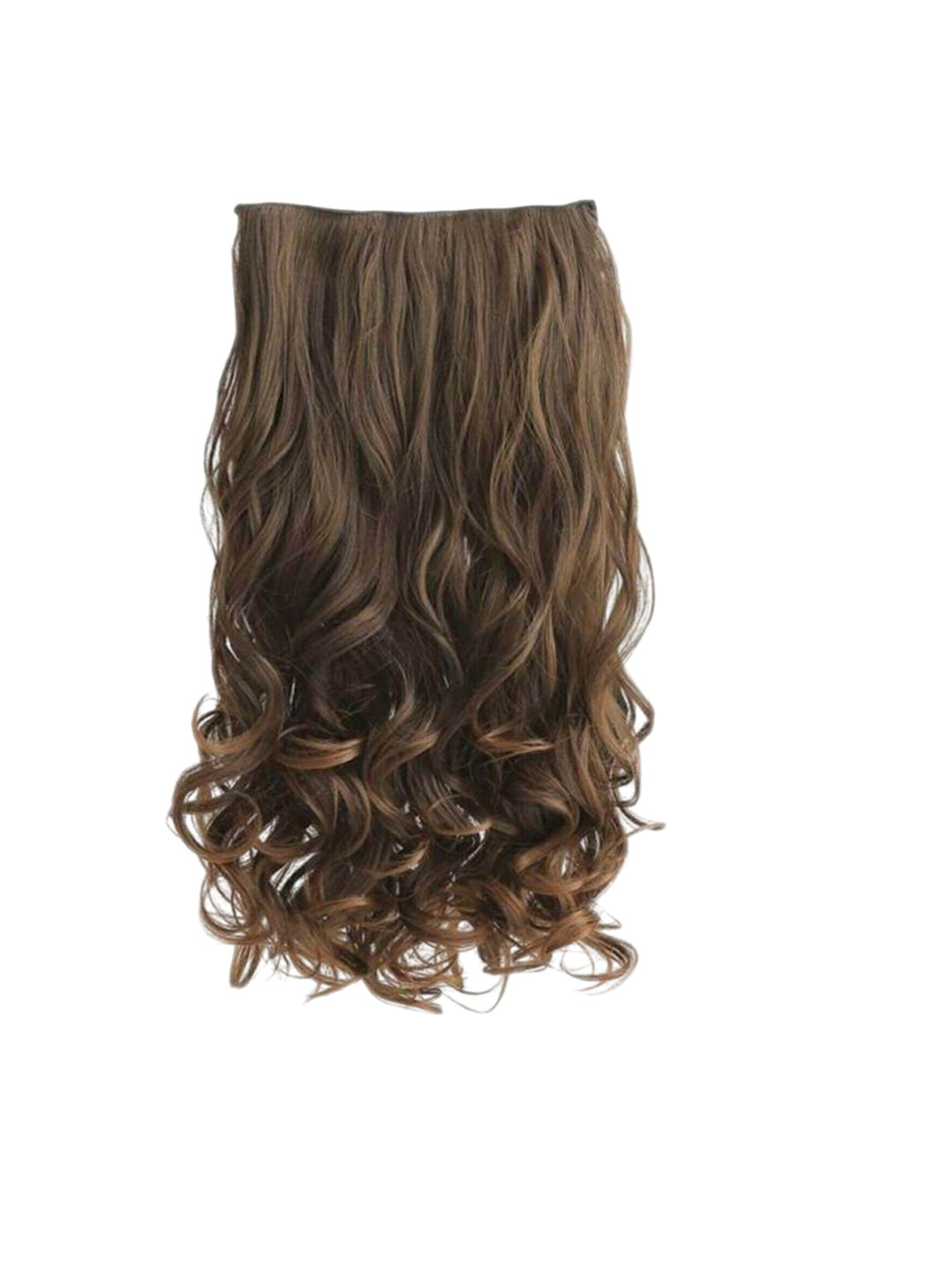 camola deva Clip-In Curly Scalp Topper Hair Extension Brown 22 Inch