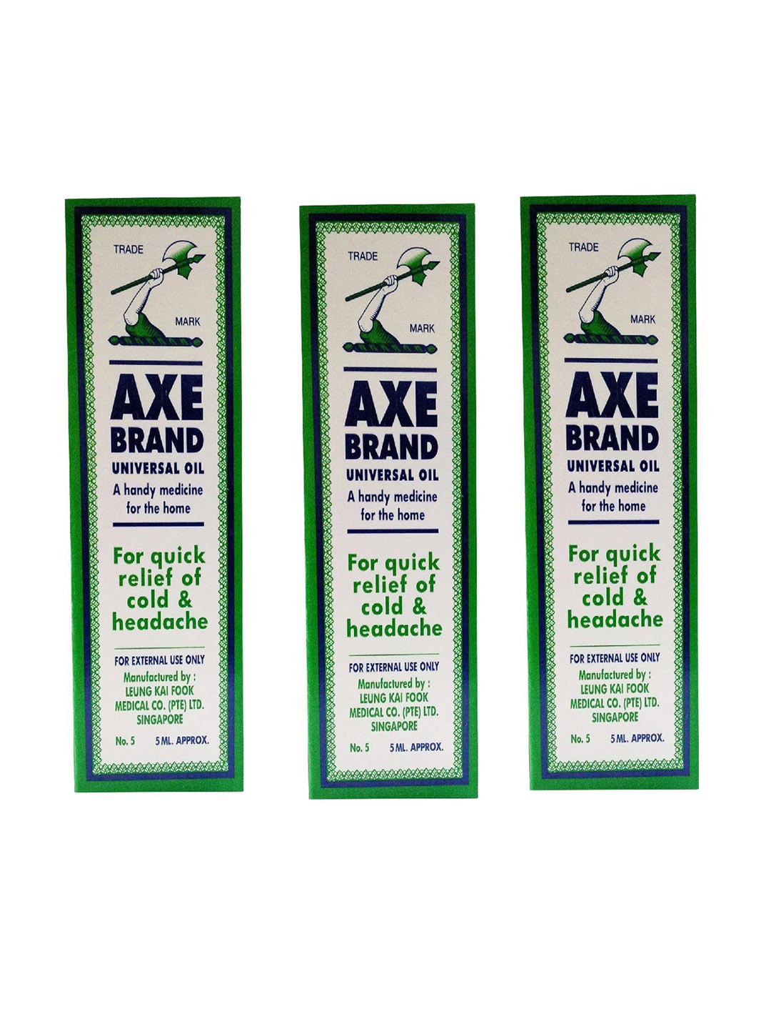 AXE BRAND Set Of 3 Universal Medicated Oil For Quick Relief - 5 ml Each
