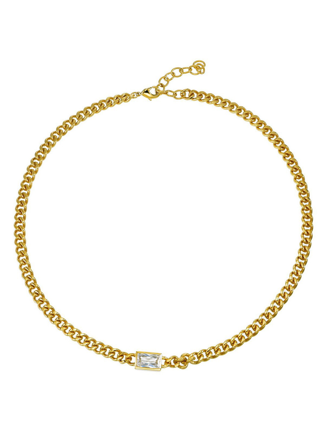 ISHI New York 18K Gold Plated Cuban Link CZ Majesty Necklace