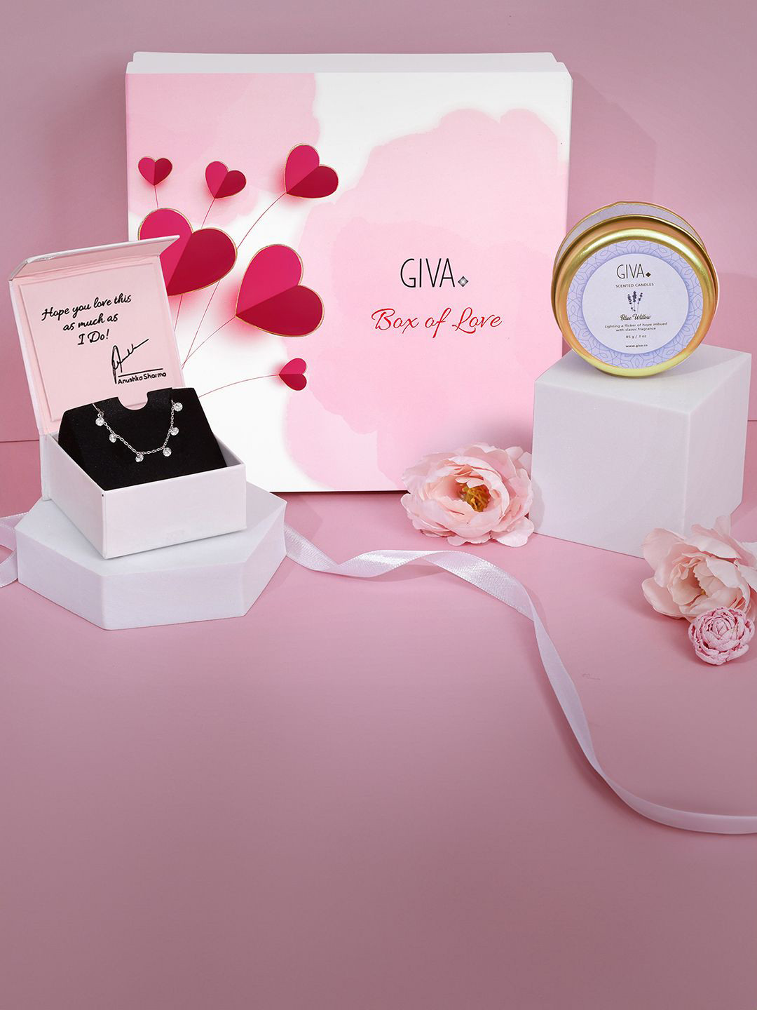 GIVA 925 Silver Stainless Steel Stone Studded Sweet Surrender Gift Box