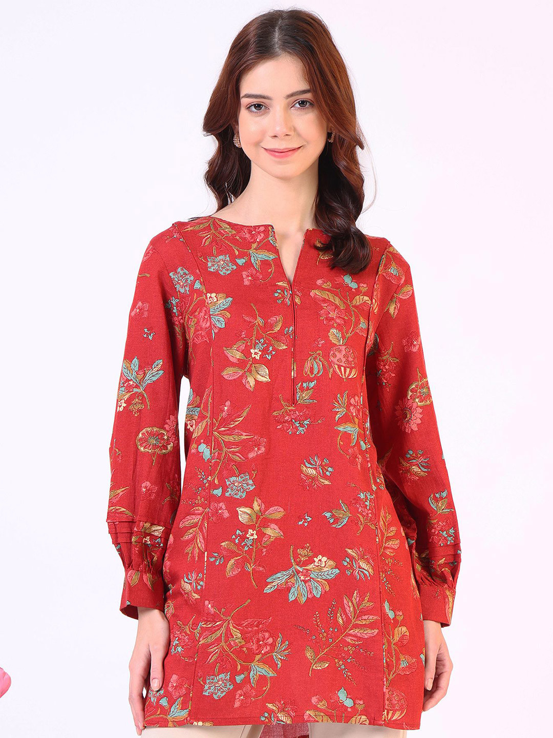 W Women Floral Printed Round Neck Top