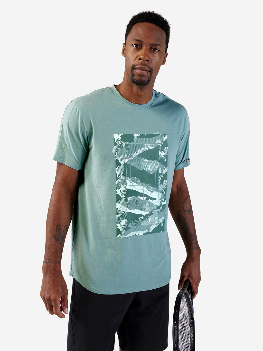 Decathlon ARTENGO - Men Graphic Printed Round Neck Cotton T-Shirt