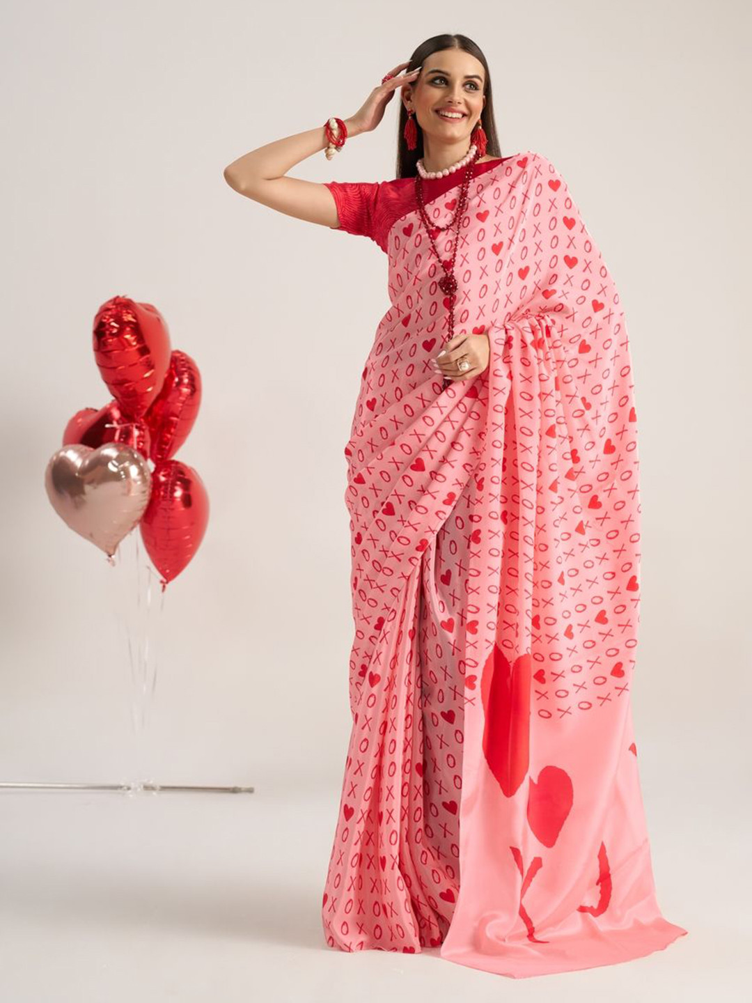 Suha Pure Crepe Printed Valentine Saree