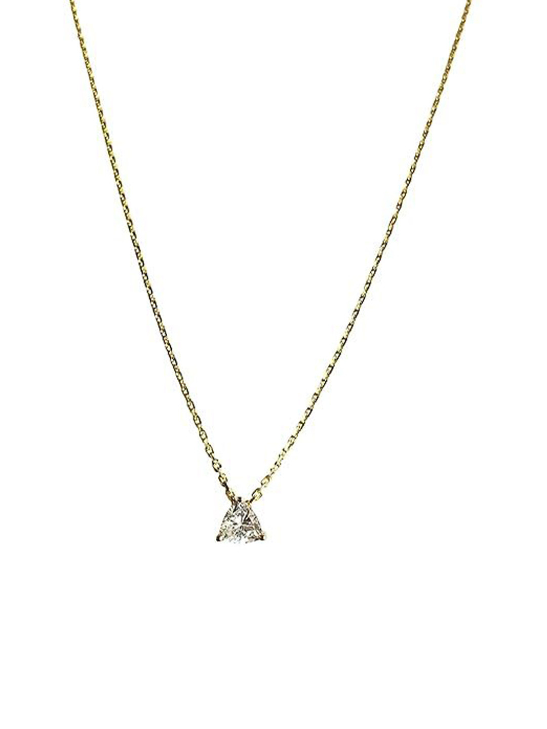 ISHI New York 18k Gold Plated Trillion Shape CZ Necklace