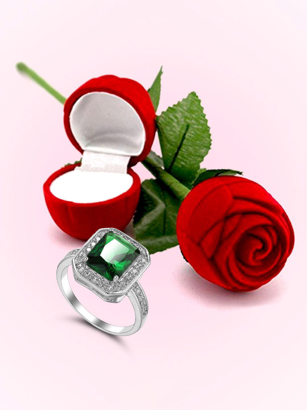 Peora Silver-Plated Crystals & Cubic Zirconia Studded Finger Ring