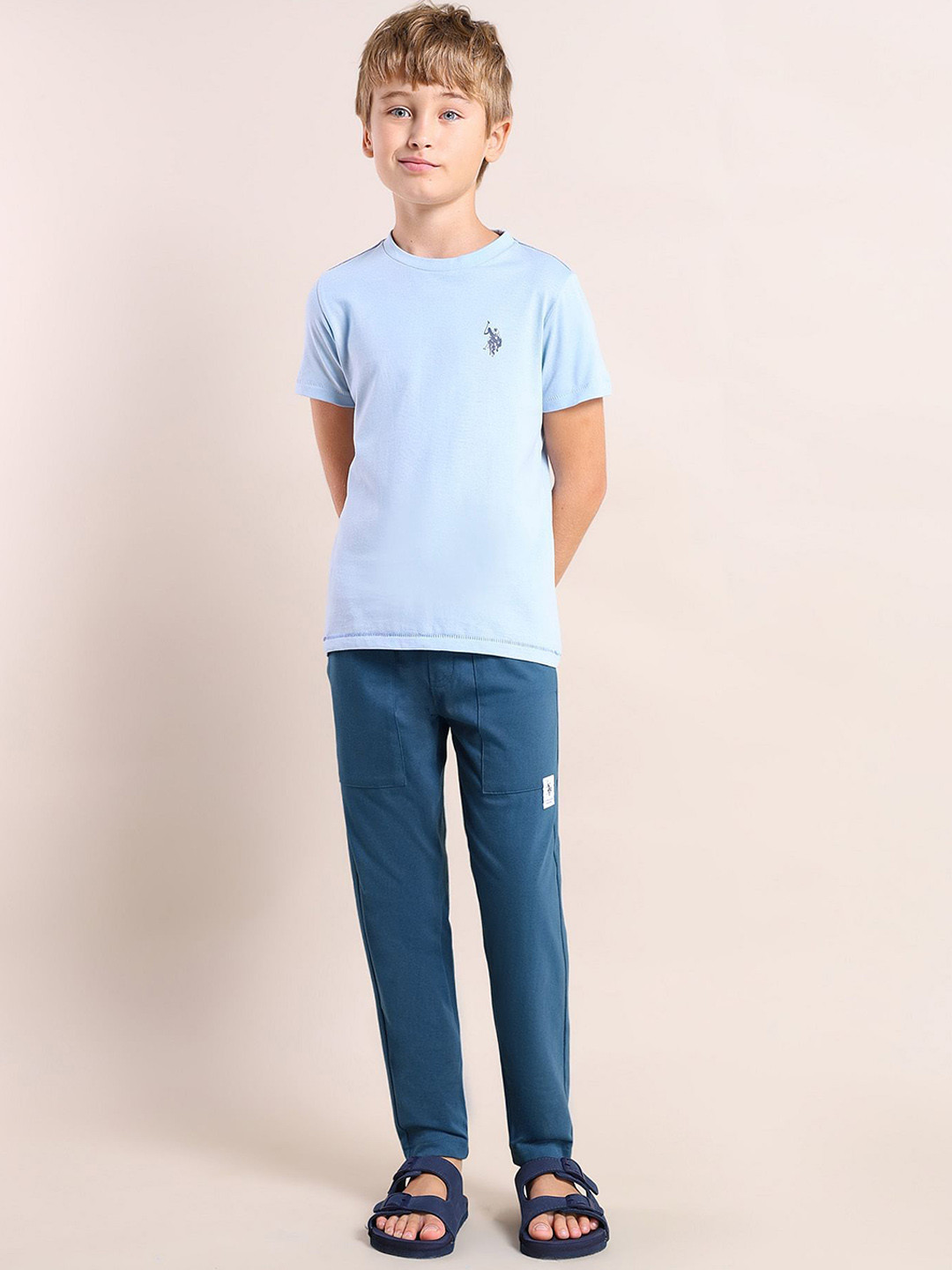 U.S. Polo Assn. Kids Boys Mid-Rise Drawstring Straight Lounge Pant