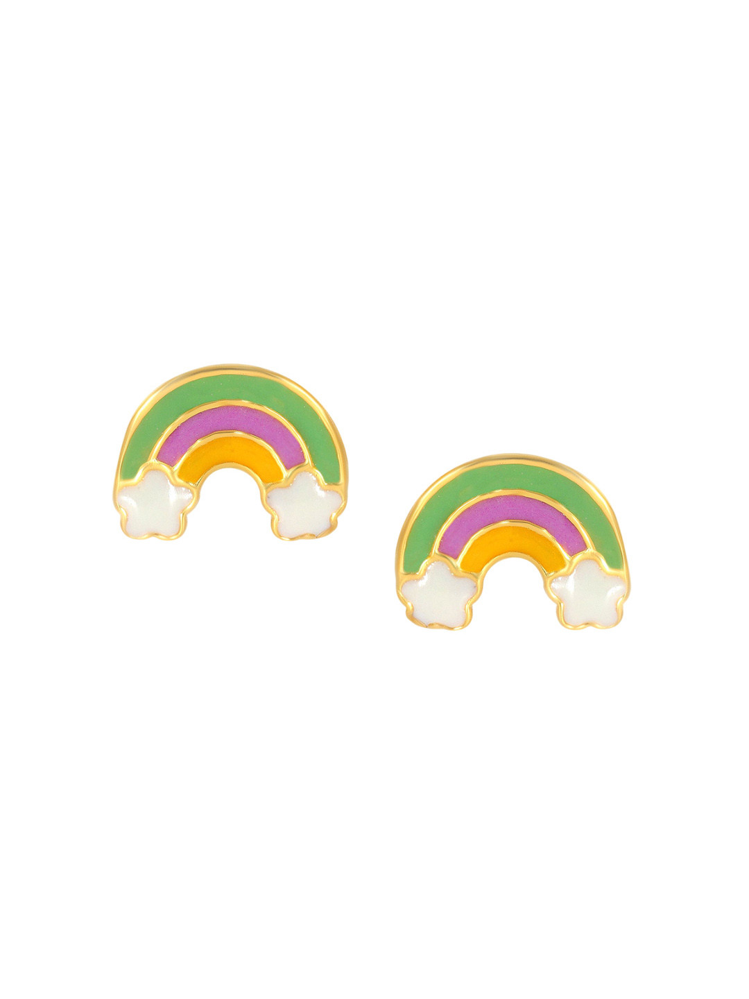BHIMA 22K BIS Hallmark 916 Purity Yellow Gold Rainbow Kids Earring