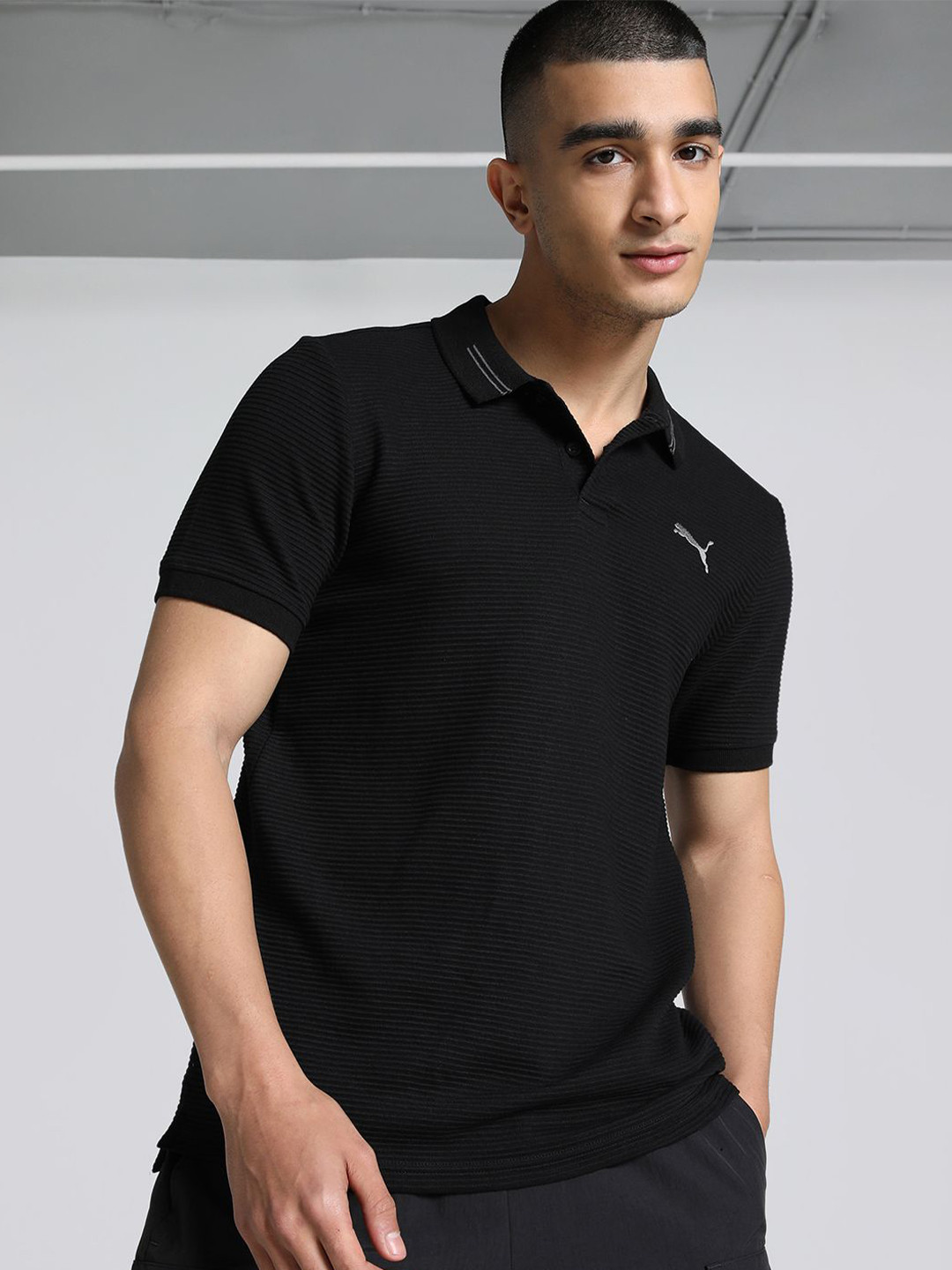 Puma Wardrobe Ess Ottoman Pure Cotton Slim Fit Short Sleeve T-Shirt
