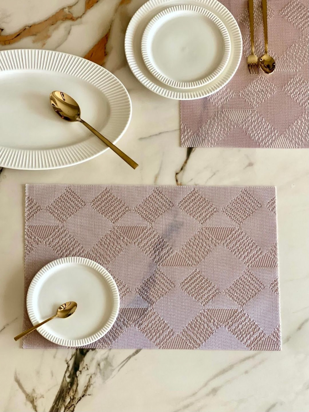 Mason Home Symmetric 6 Pcs Pink Textured Table Placemats