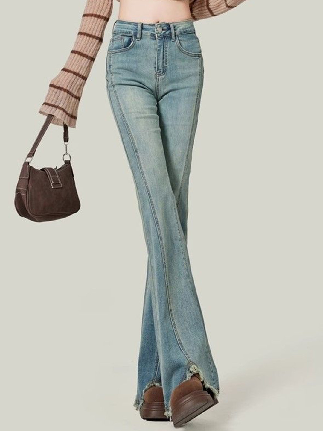 DressBerry Women Boot Cut Light Shade Light Fade High-Rise Jeans