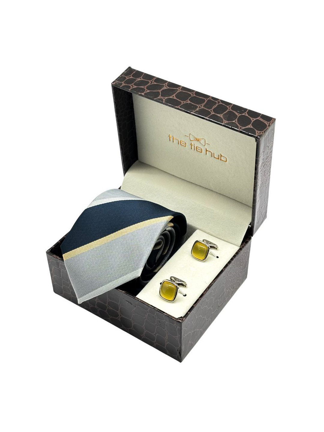 The Tie Hub Men  Necktie with Cufflinks Accessory Gift Set of
