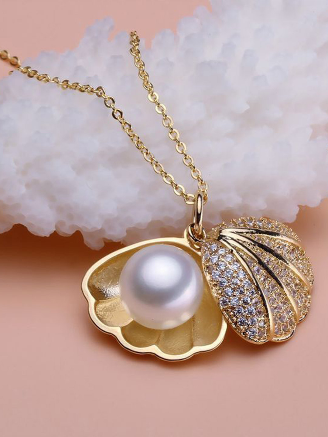 Aviksha Creations 18K Gold Pearl Necklace