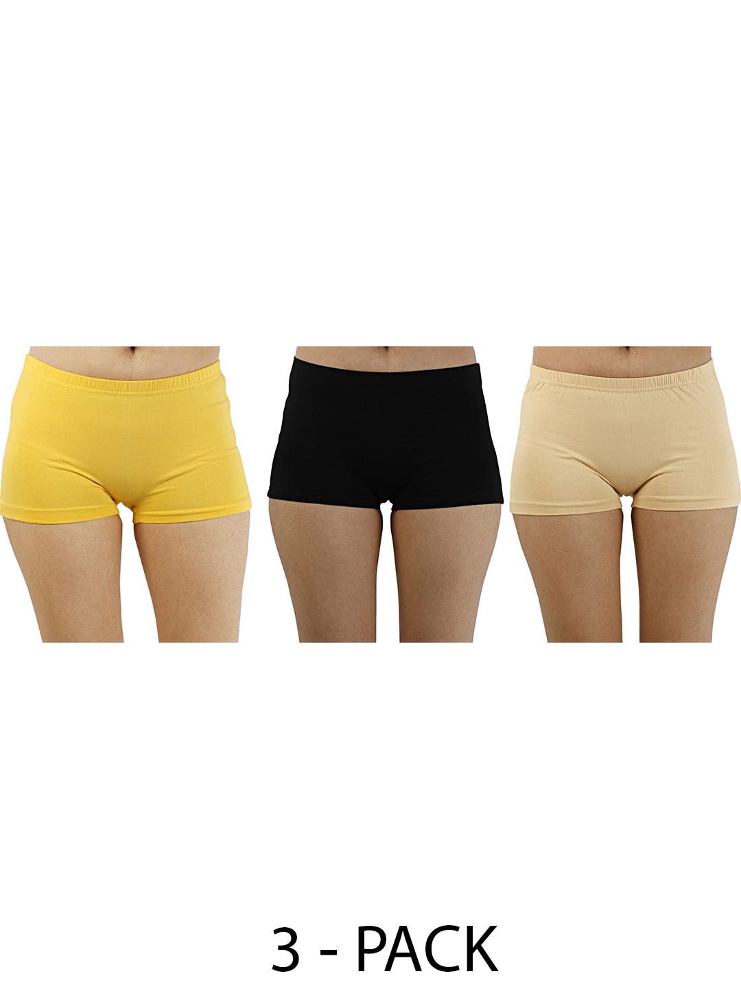 Diving Deep Women Pack of 3 Cotton Plus Size Boy Shorts Briefs