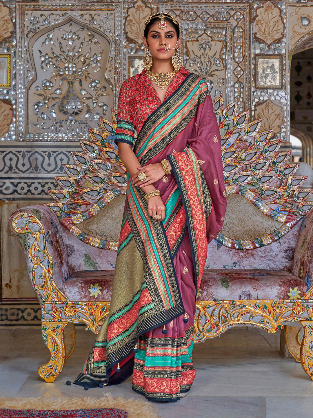 Anouk Ethnic Motifs Sungudi Saree